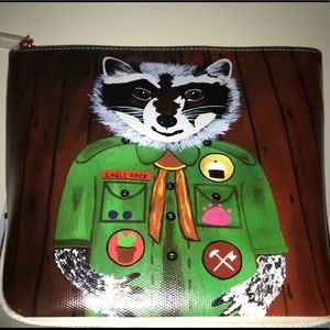 Frances Valentine Raccoon Canvas Cosmetics Bag